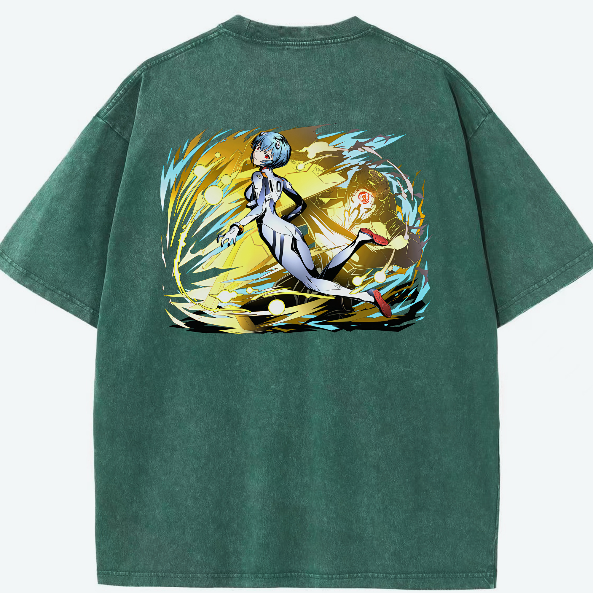 （画像用） EVA 新世紀エヴァンゲリオン 綿100% ヴィンテージ風 半袖Tシャツ（背面プリント）